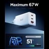 Ładowarka Sieciowa Spigen 3-Portowa 67W USB-C / USB-A Szybkie Ładowanie – Biała